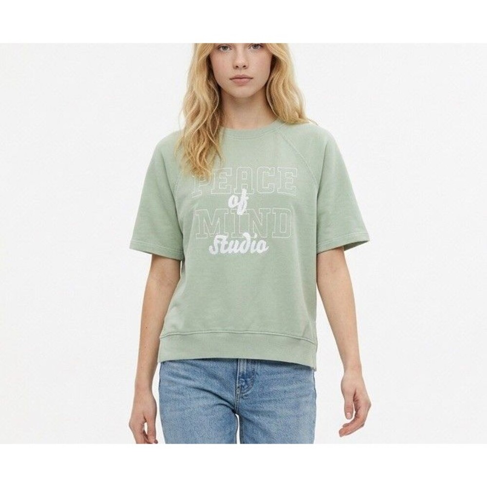 H&M Mint Green Peace of Mind Studio Print Sweatshirt Women’s
